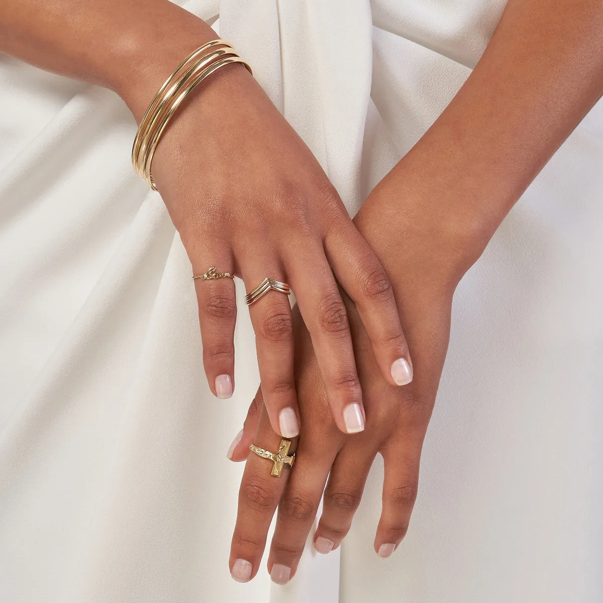 14k Gold Slip-On Tube Bangle