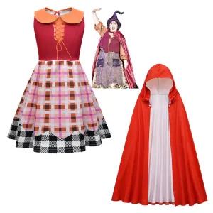 2Pcs Hocus Pocus Dress Mary Sanderson Cosplay Costume  Dress Outfits Halloween Carnival Suit