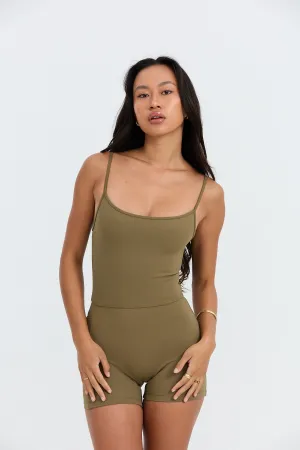 3" Active Romper - Khaki