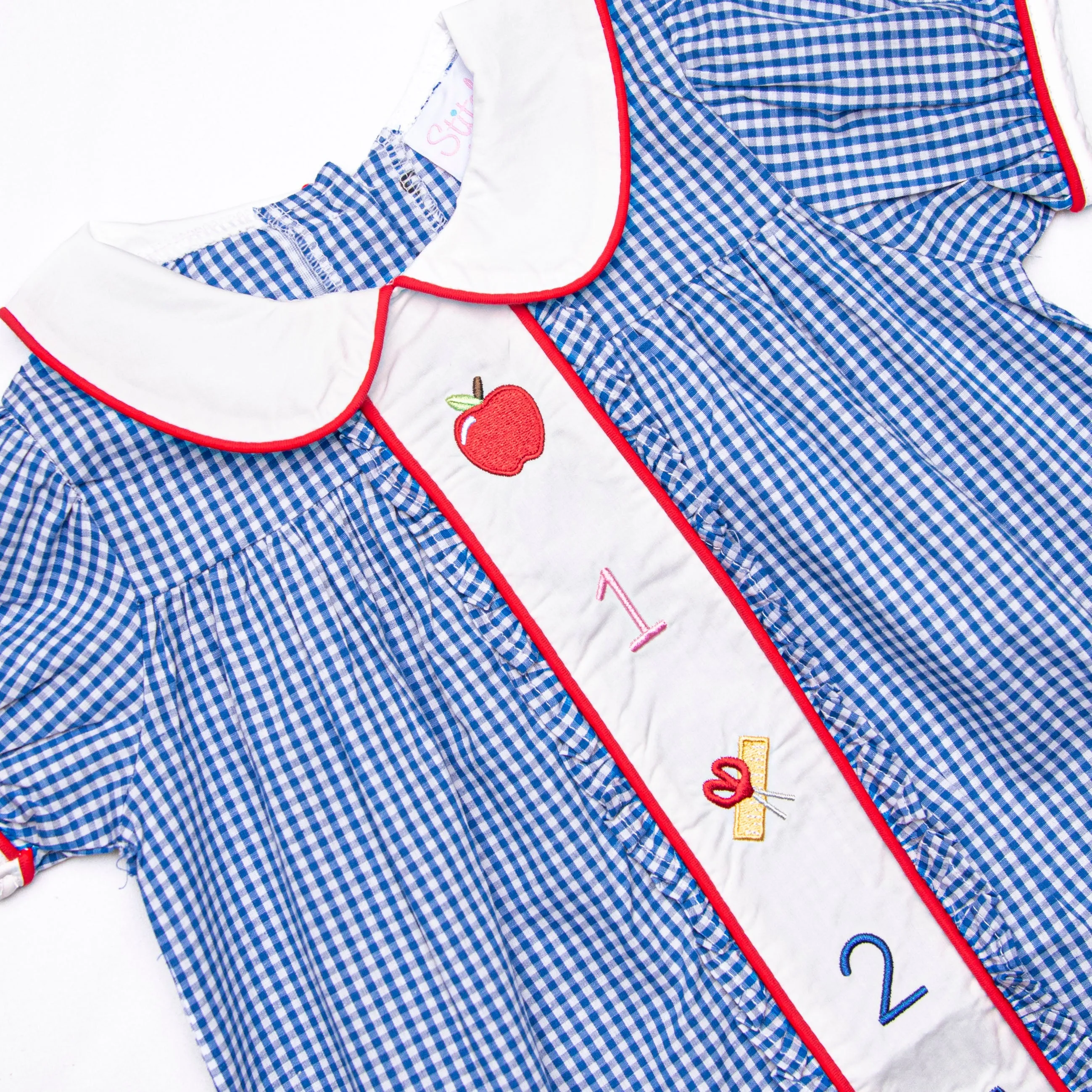 A  Addition Embroidered Dress, Blue
