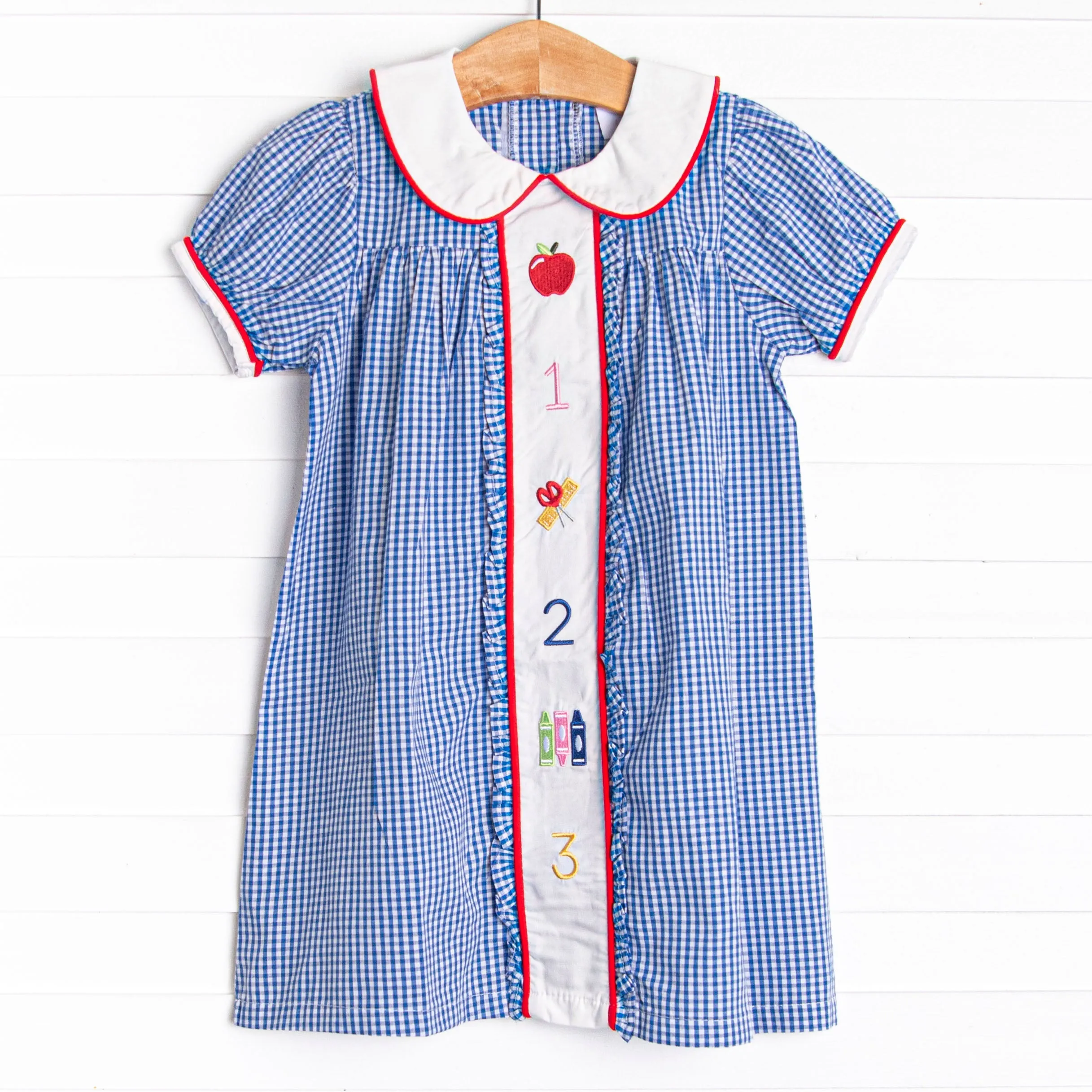 A  Addition Embroidered Dress, Blue