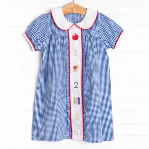 A  Addition Embroidered Dress, Blue