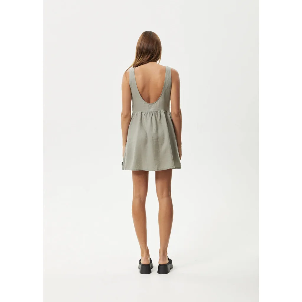 AFENDS JESSE HEMP MINI DRESS - OLIVE