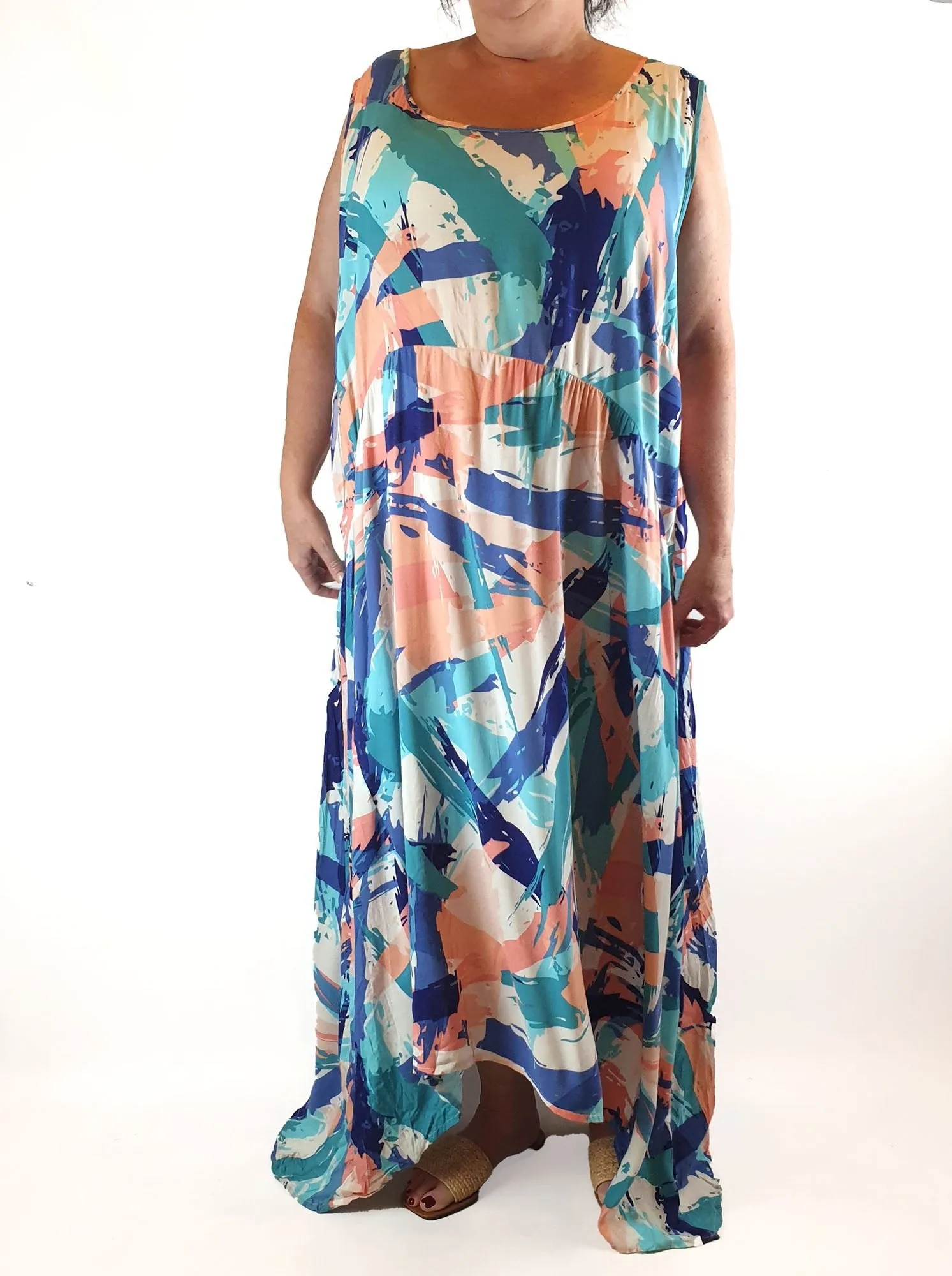 Avenue colourful print sleeveless dress size 26/28