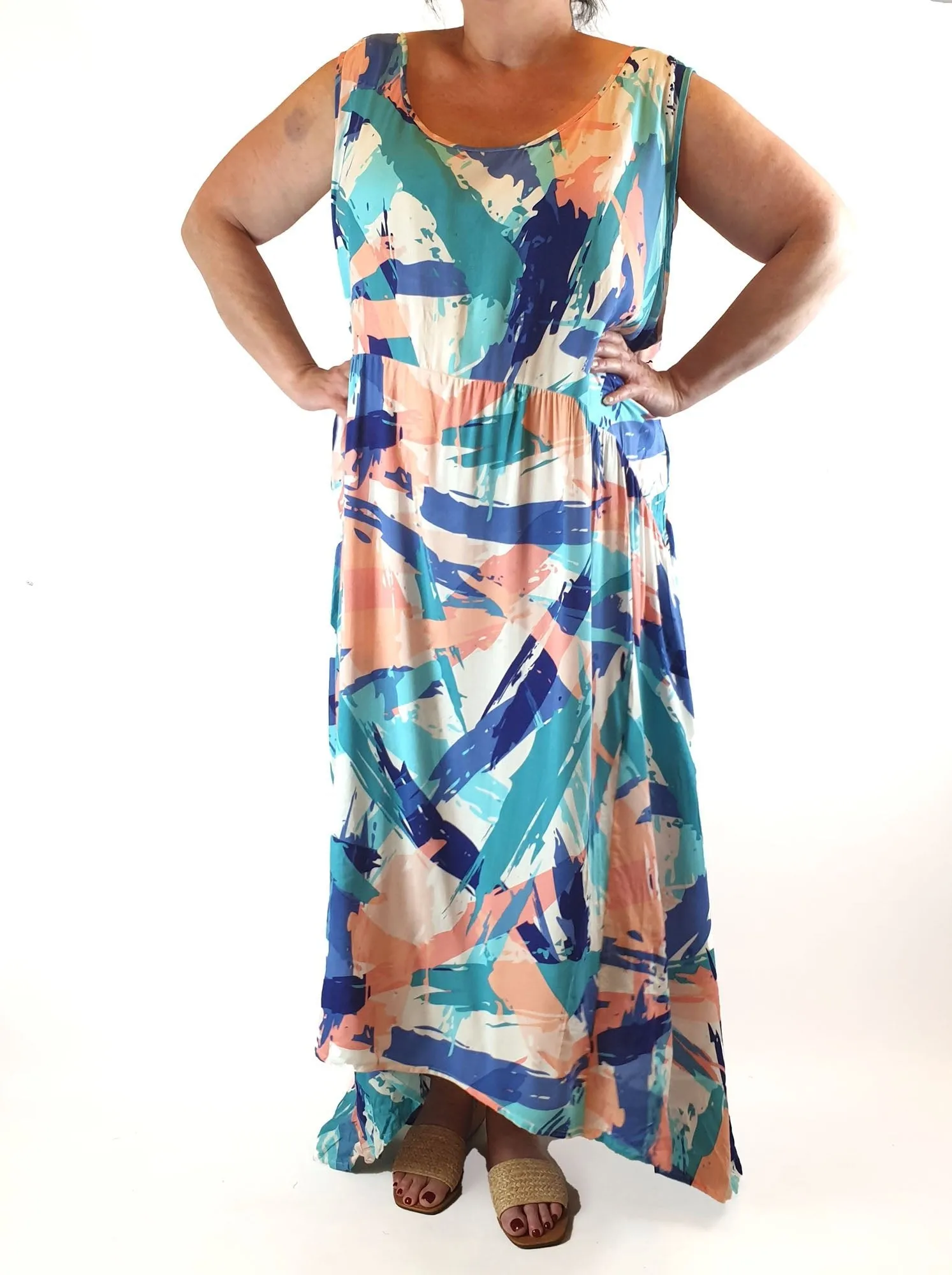 Avenue colourful print sleeveless dress size 26/28