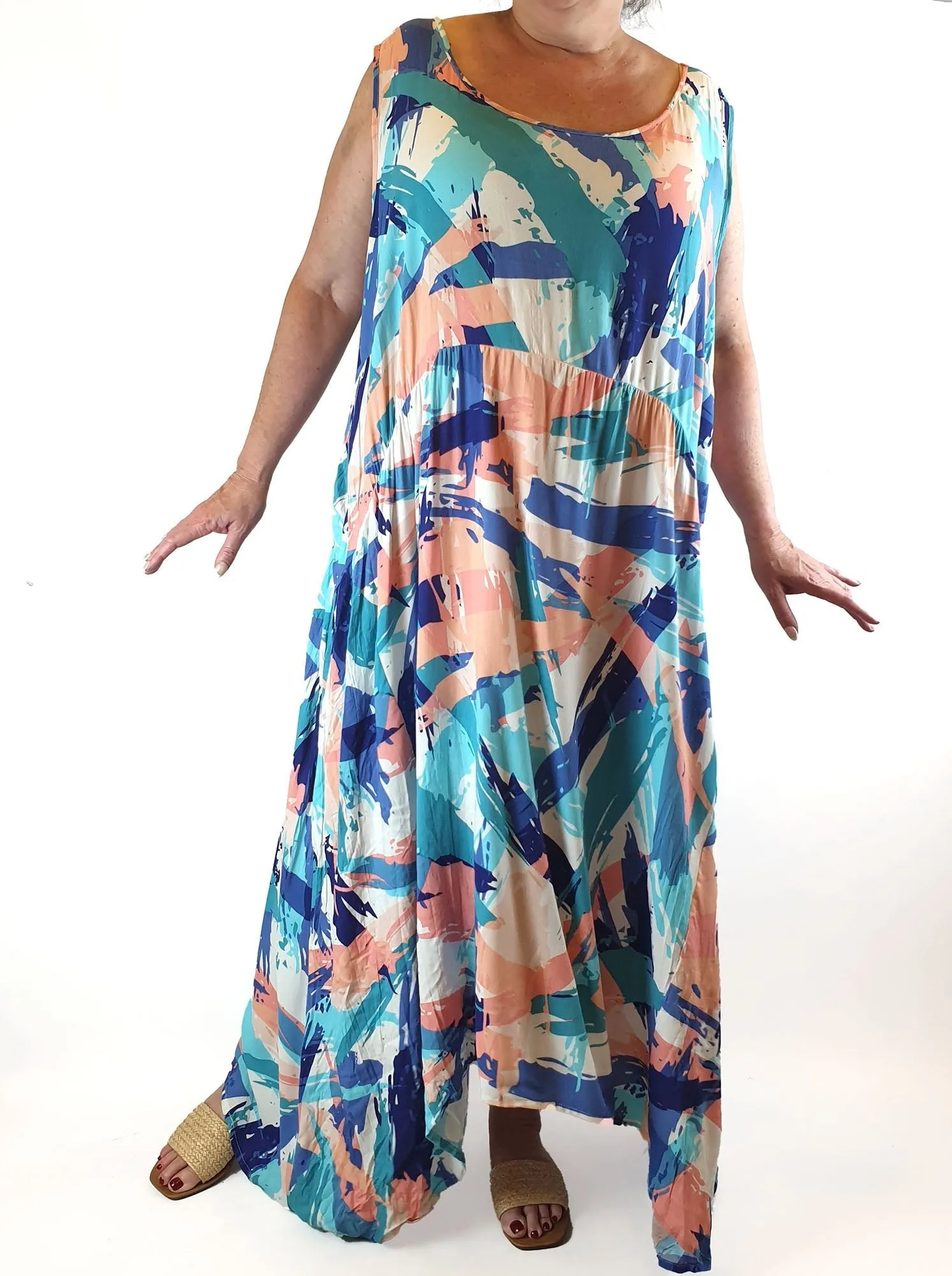 Avenue colourful print sleeveless dress size 26/28