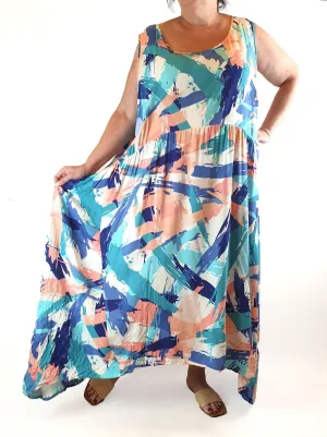 Avenue colourful print sleeveless dress size 26/28