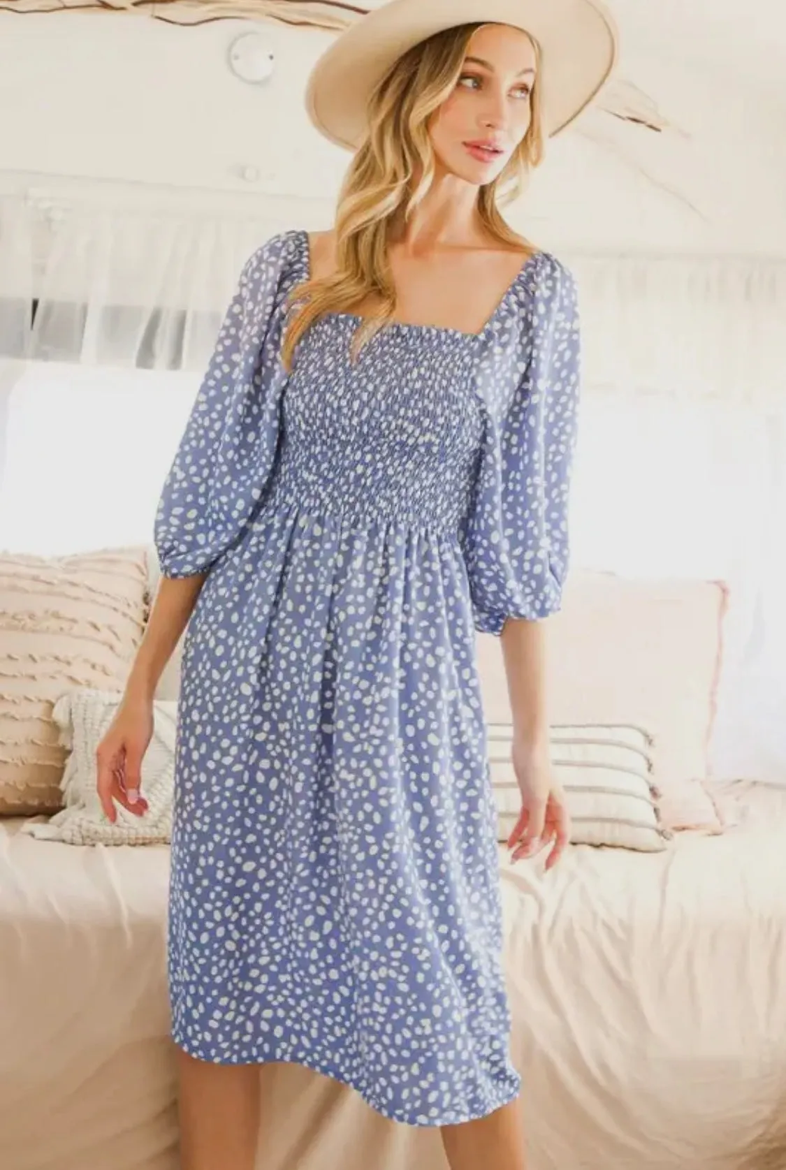Baby Blue Smocked Dress