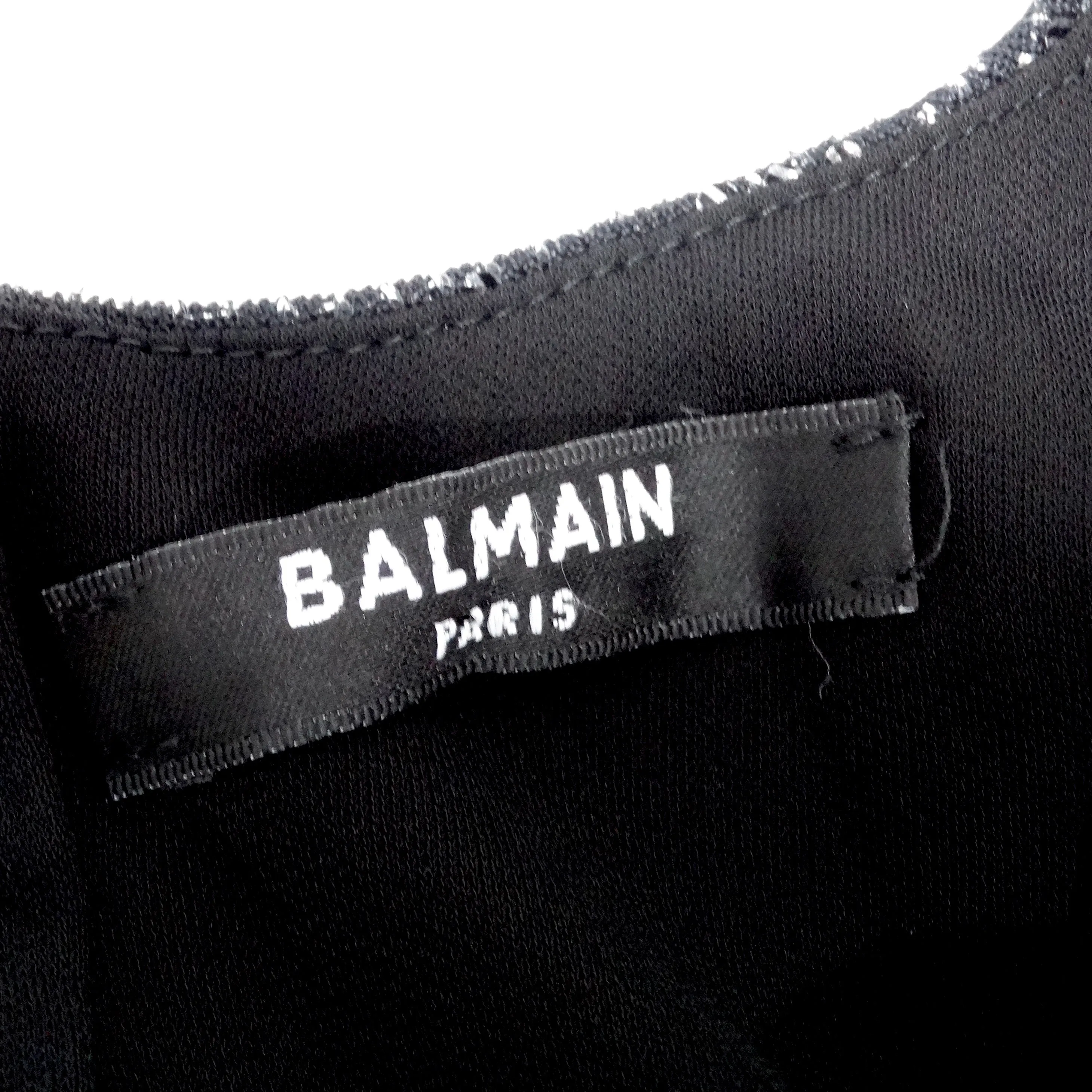Balmain Slit Black Metallic Maxi Dress