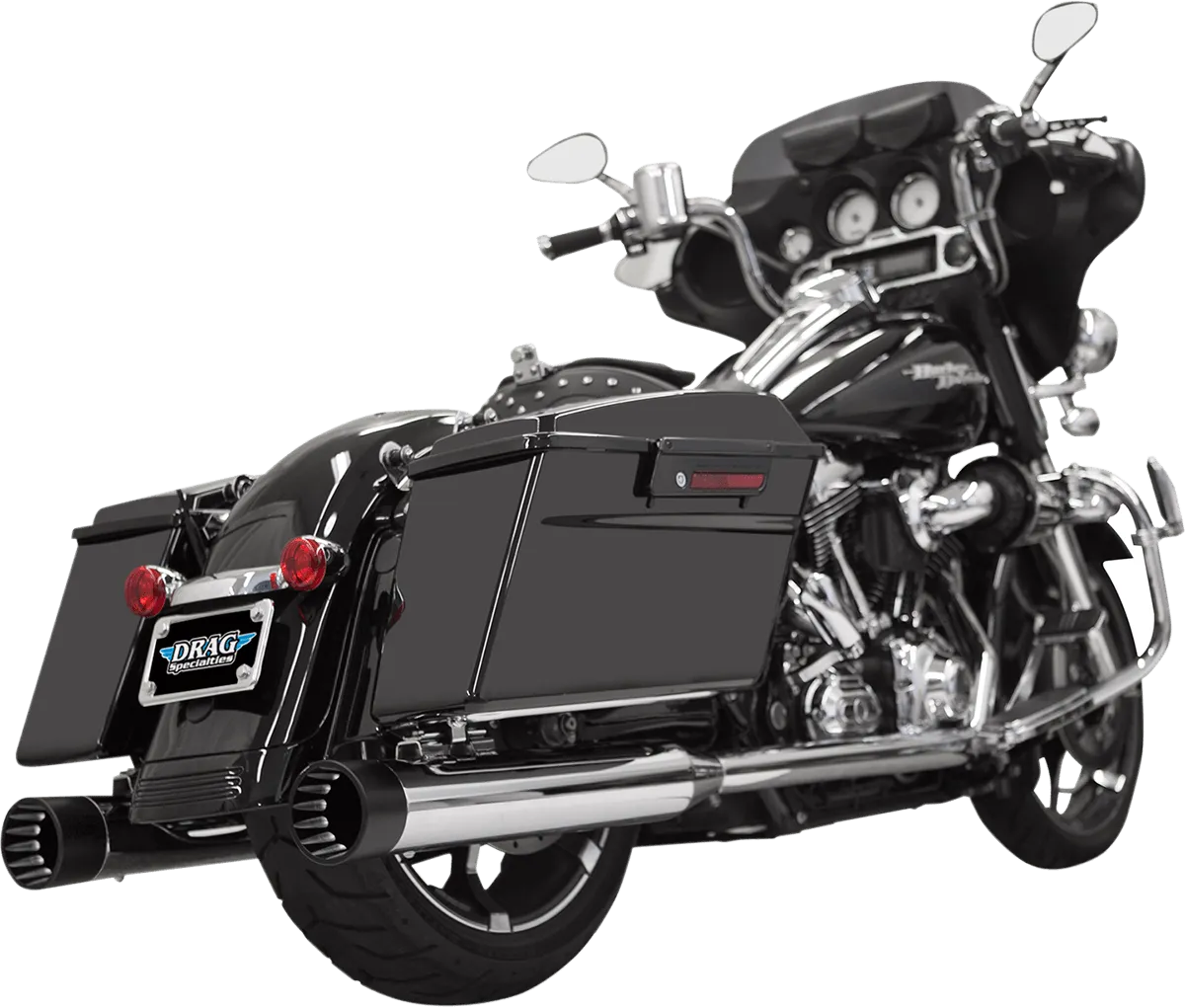 Bassani Manufacturing 1F72DNT6 4in. DNT Straight Can Muffler with Acoustically Tuned Baffle - Chrome with Chrome End Cap
