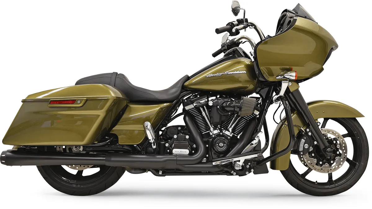 Bassani Manufacturing FLH-529 4in. Slip-On Mufflers with 2in. Standard Baffles - Slant Cut - Chrome