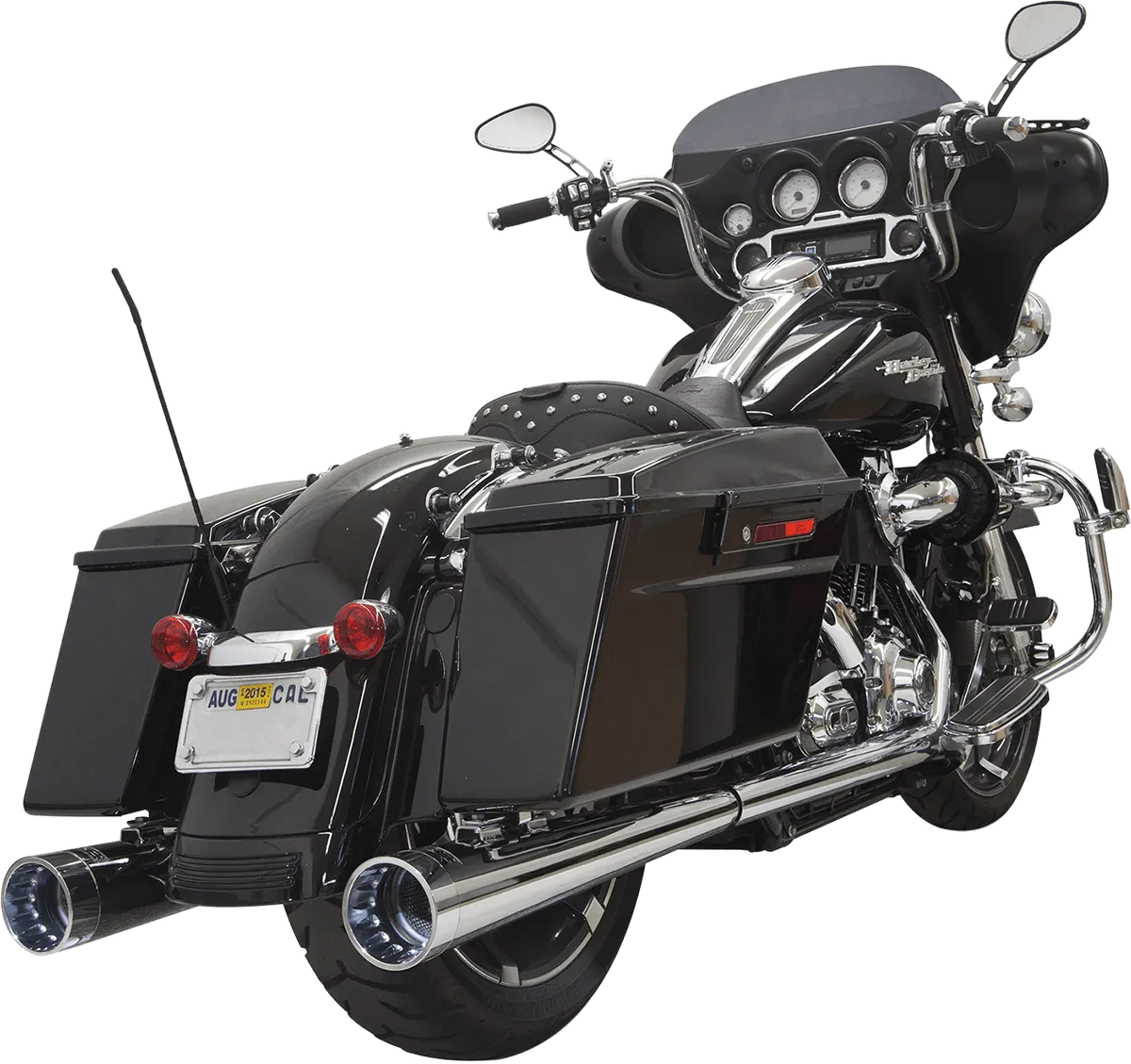 Bassani Manufacturing FLH-529 4in. Slip-On Mufflers with 2in. Standard Baffles - Slant Cut - Chrome