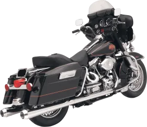 Bassani Manufacturing FLH-529 4in. Slip-On Mufflers with 2in. Standard Baffles - Slant Cut - Chrome
