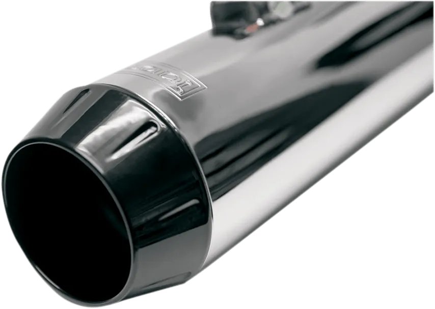 Bassani Manufacturing FLH-529 4in. Slip-On Mufflers with 2in. Standard Baffles - Slant Cut - Chrome