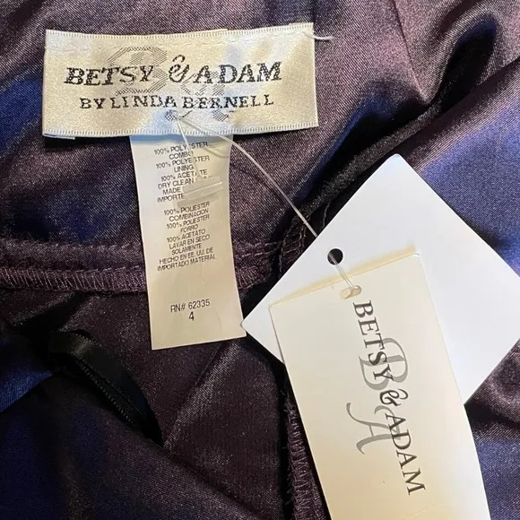 Betsy &amp; Adam NWT Purple Empire Waist Mini formal Dress Size 4