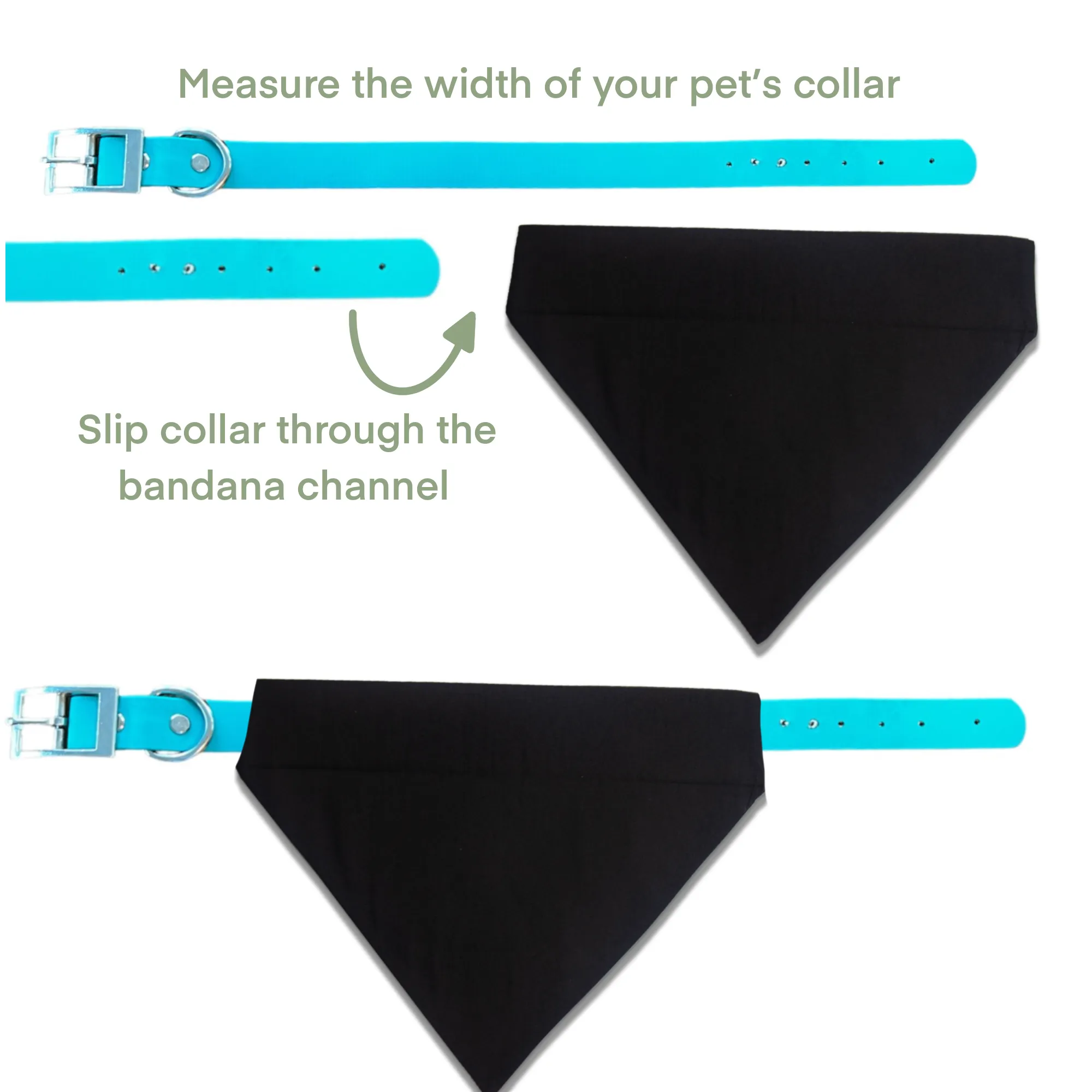 Black Gingham Slip On Bandana