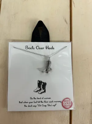 Boots Over Heels Pendant Necklace