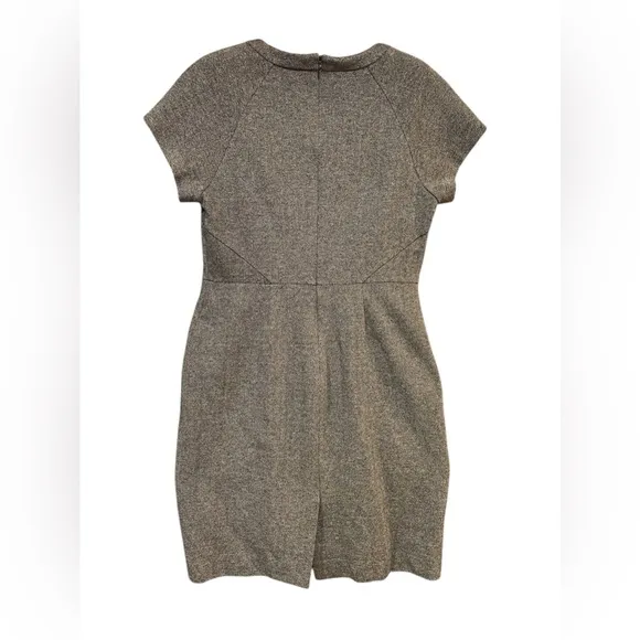 Brooks Brothers Size 12 Women’s Stretch Cap Sleeve Dress in grey herringbone
