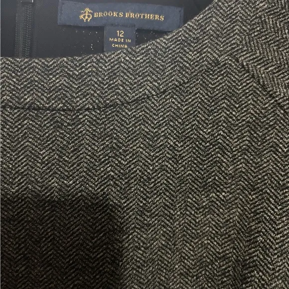 Brooks Brothers Size 12 Women’s Stretch Cap Sleeve Dress in grey herringbone