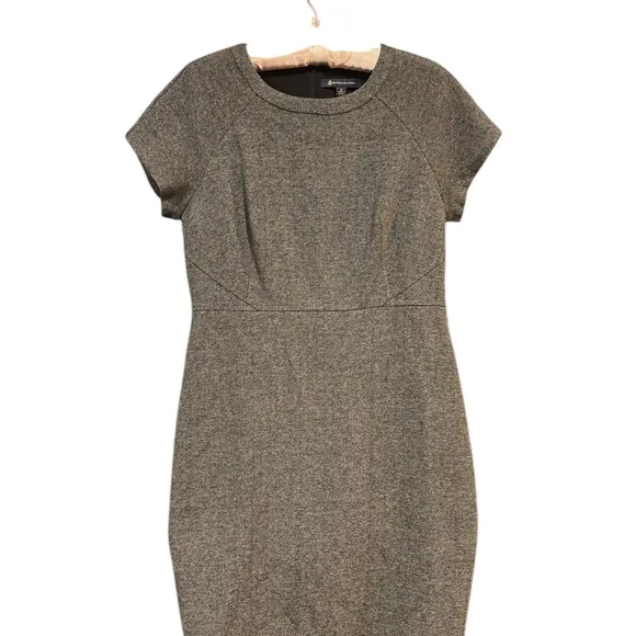 Brooks Brothers Size 12 Women’s Stretch Cap Sleeve Dress in grey herringbone
