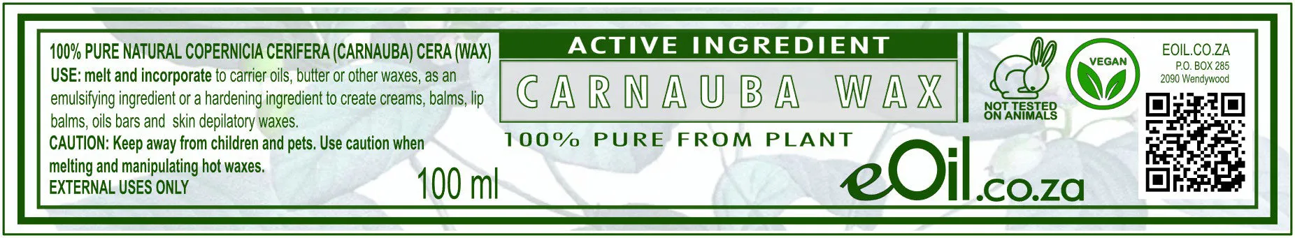 Carnauba wax Active Ingredient