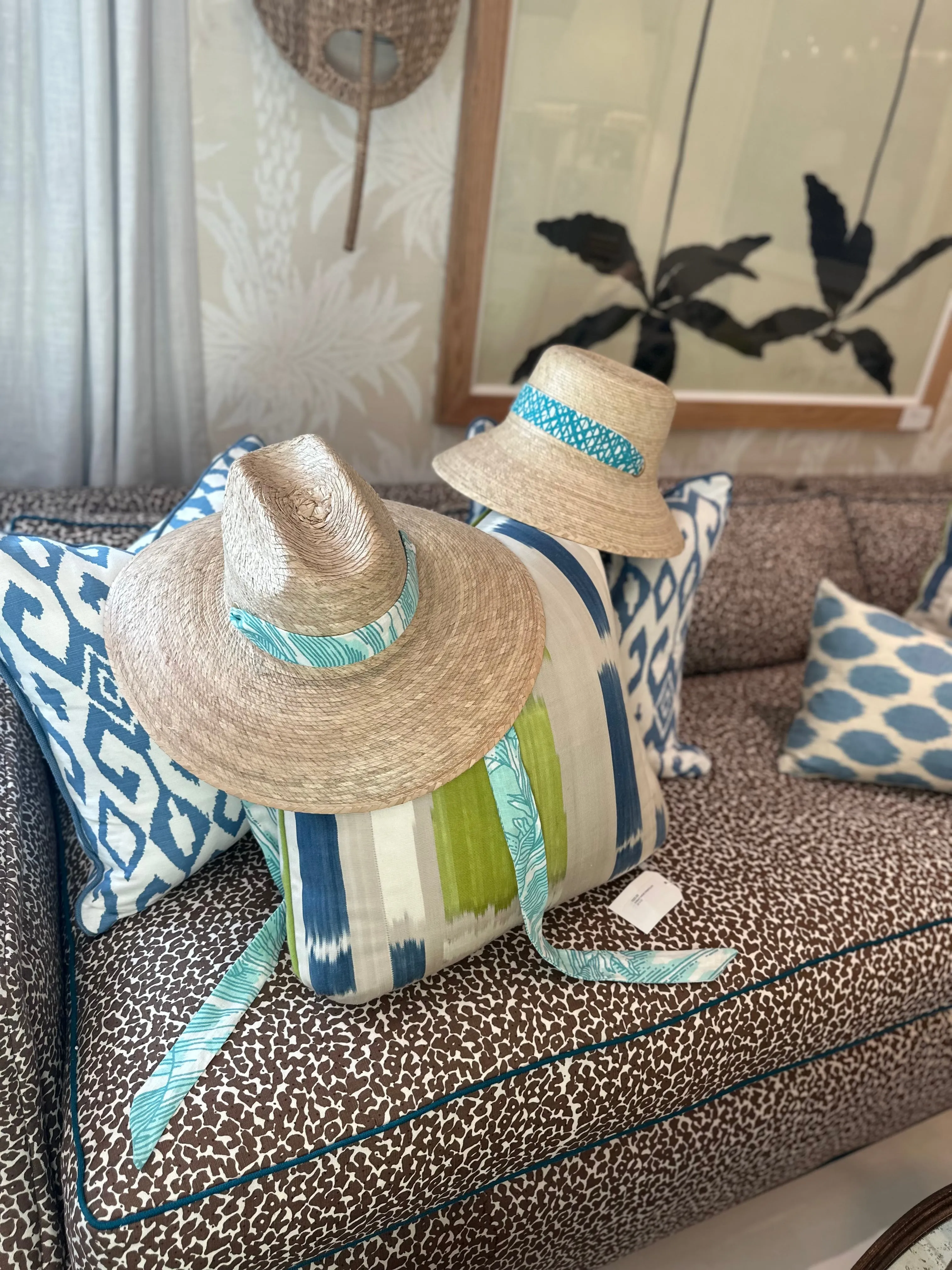 Clematis Bucket Hat - Meg Braff Designs "Nassau" Fabric Ribbon - Bahama Blue