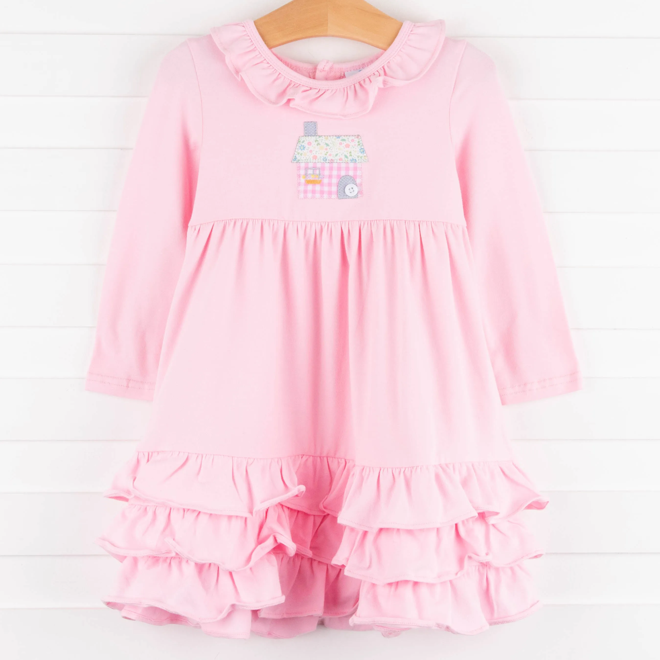 Cottage Cutie Applique Dress, Pink