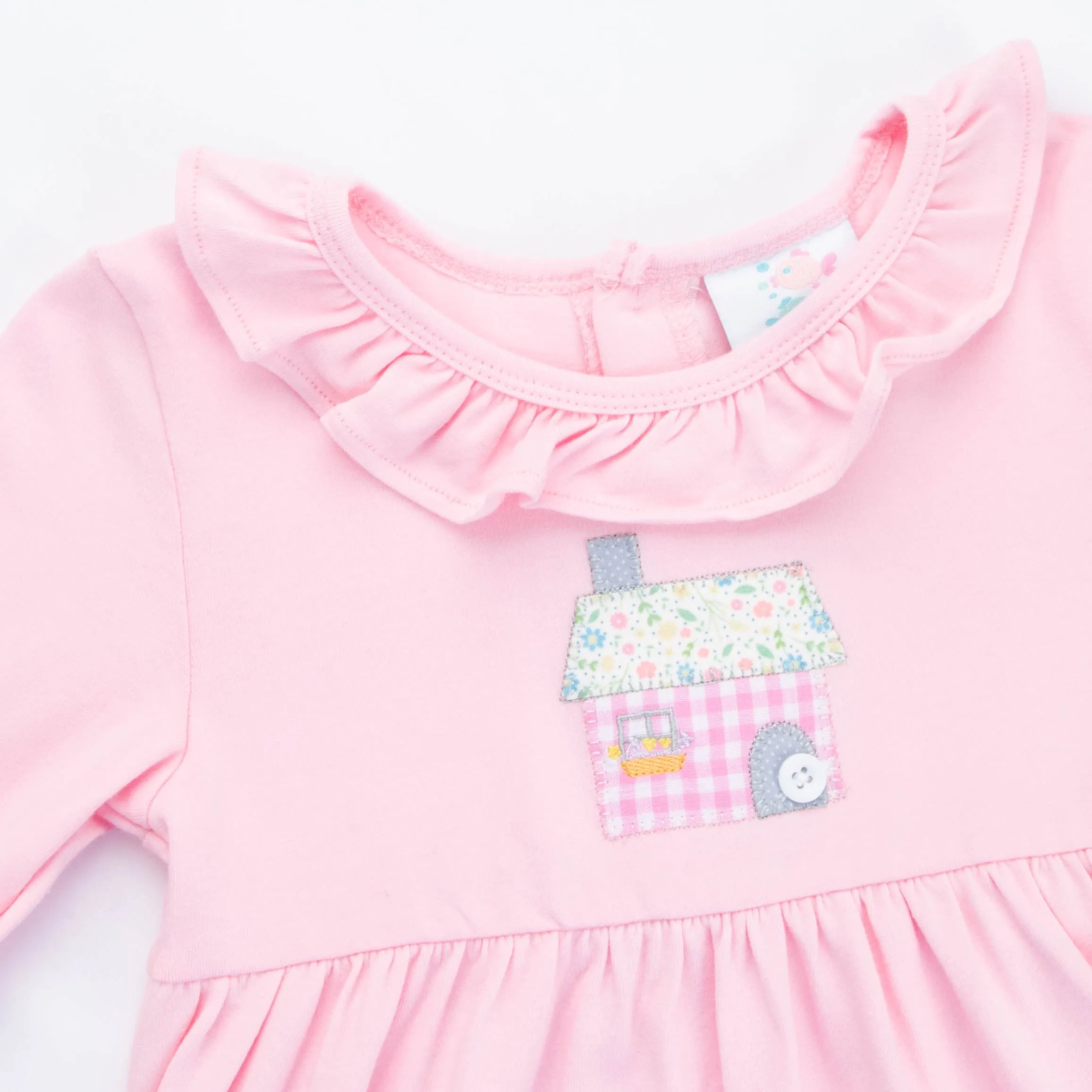 Cottage Cutie Applique Dress, Pink