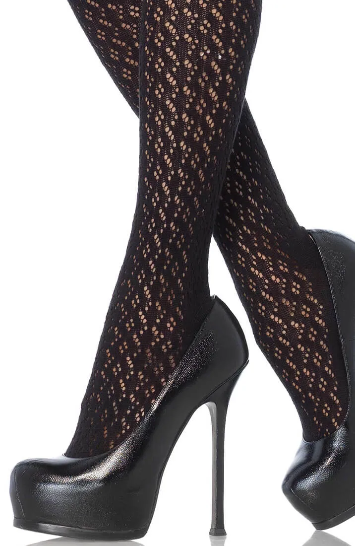 Crocheted black over the knee socks