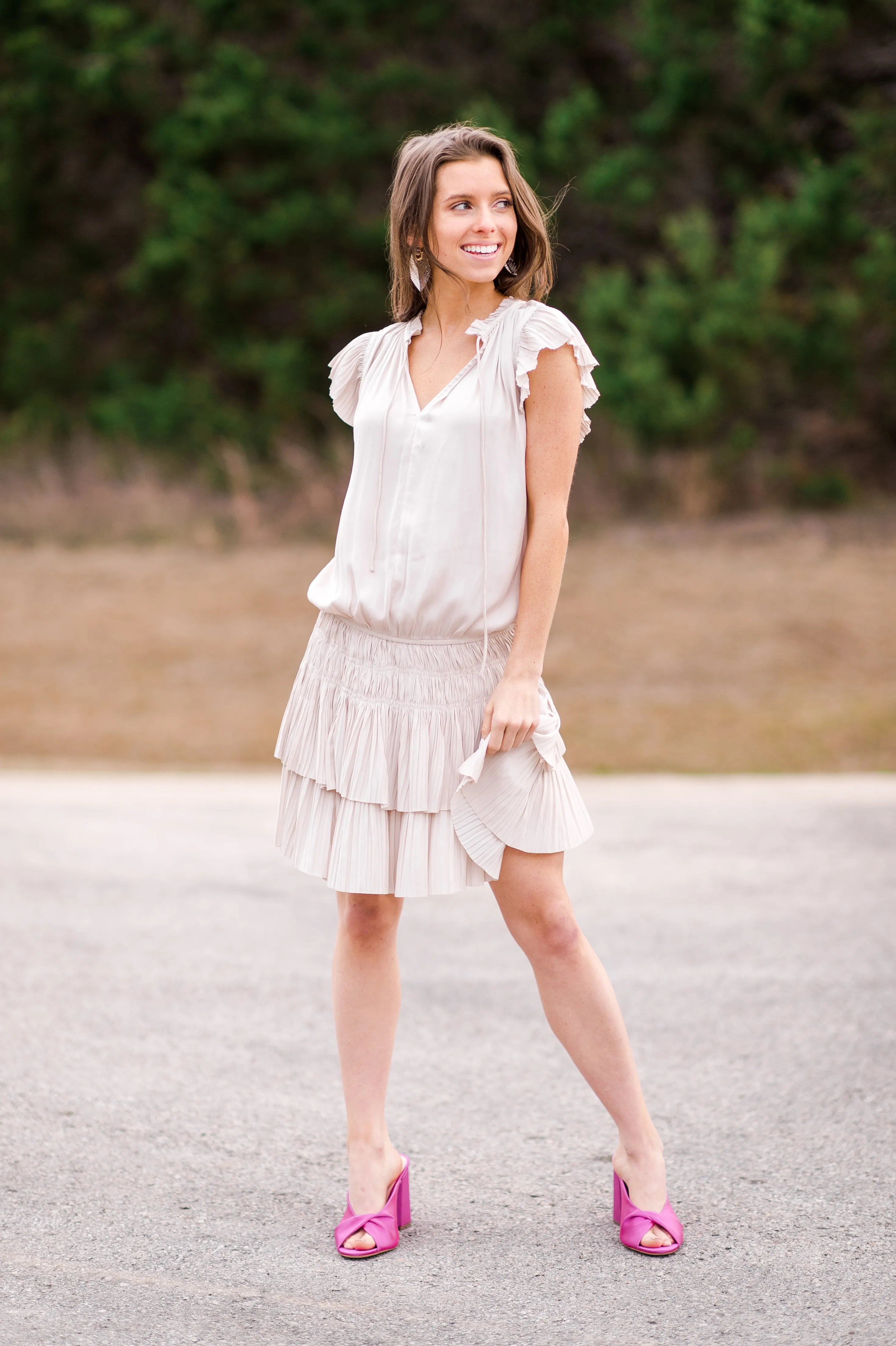 Current Air Flirty Pleated Mini Dress