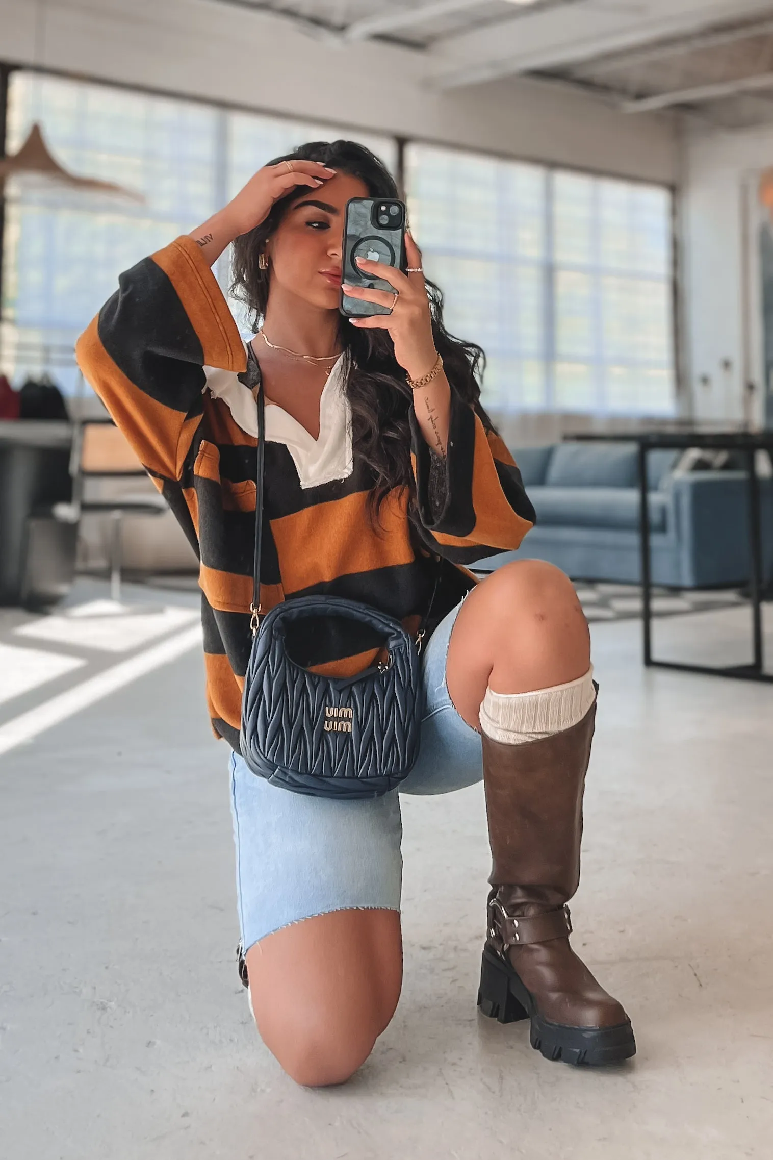 DEAL Trend Setter High Rise Denim Bermuda Shorts