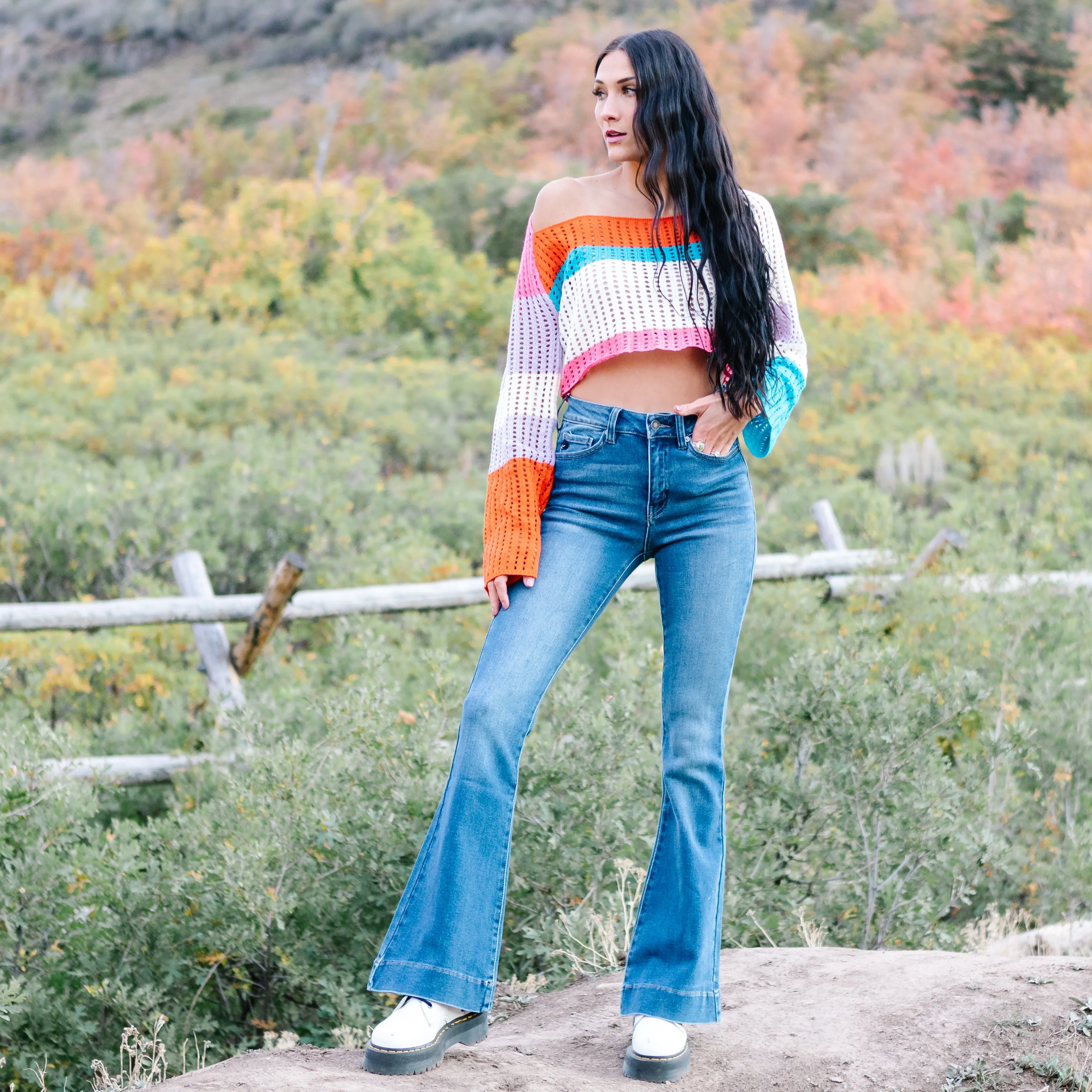 Delilah High Rise Flares by Kancan