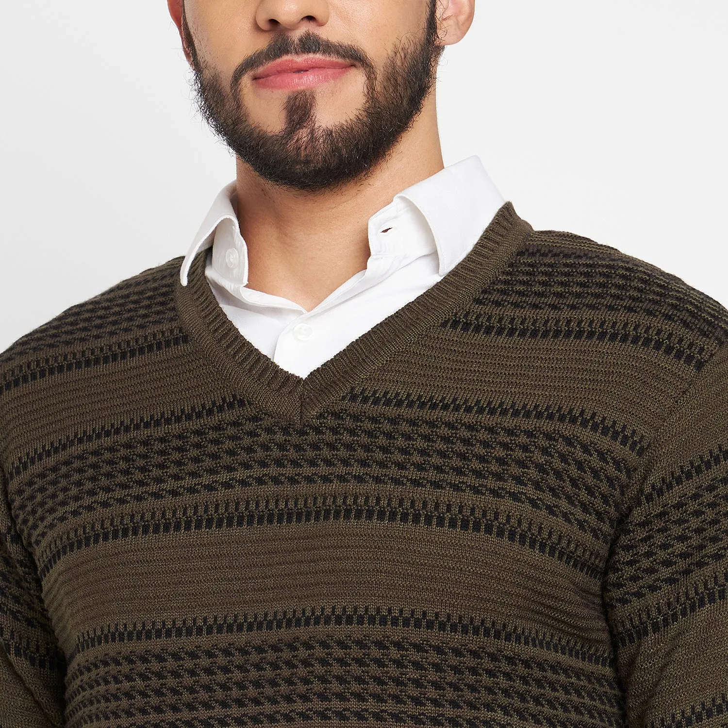 Duke Stardust Men Full Sleeve V Neck Sweater (SDS2045)