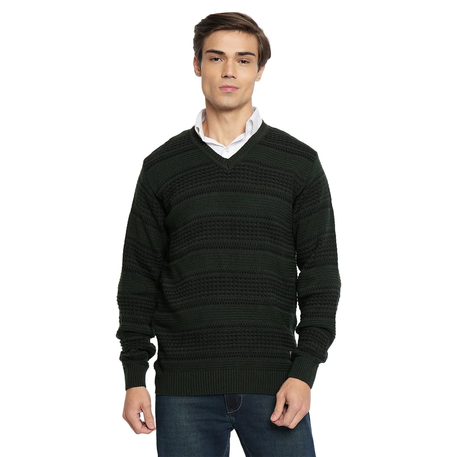 Duke Stardust Men Full Sleeve V Neck Sweater (SDS2045)