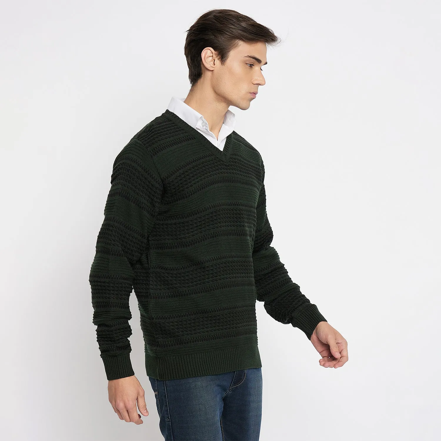 Duke Stardust Men Full Sleeve V Neck Sweater (SDS2045)