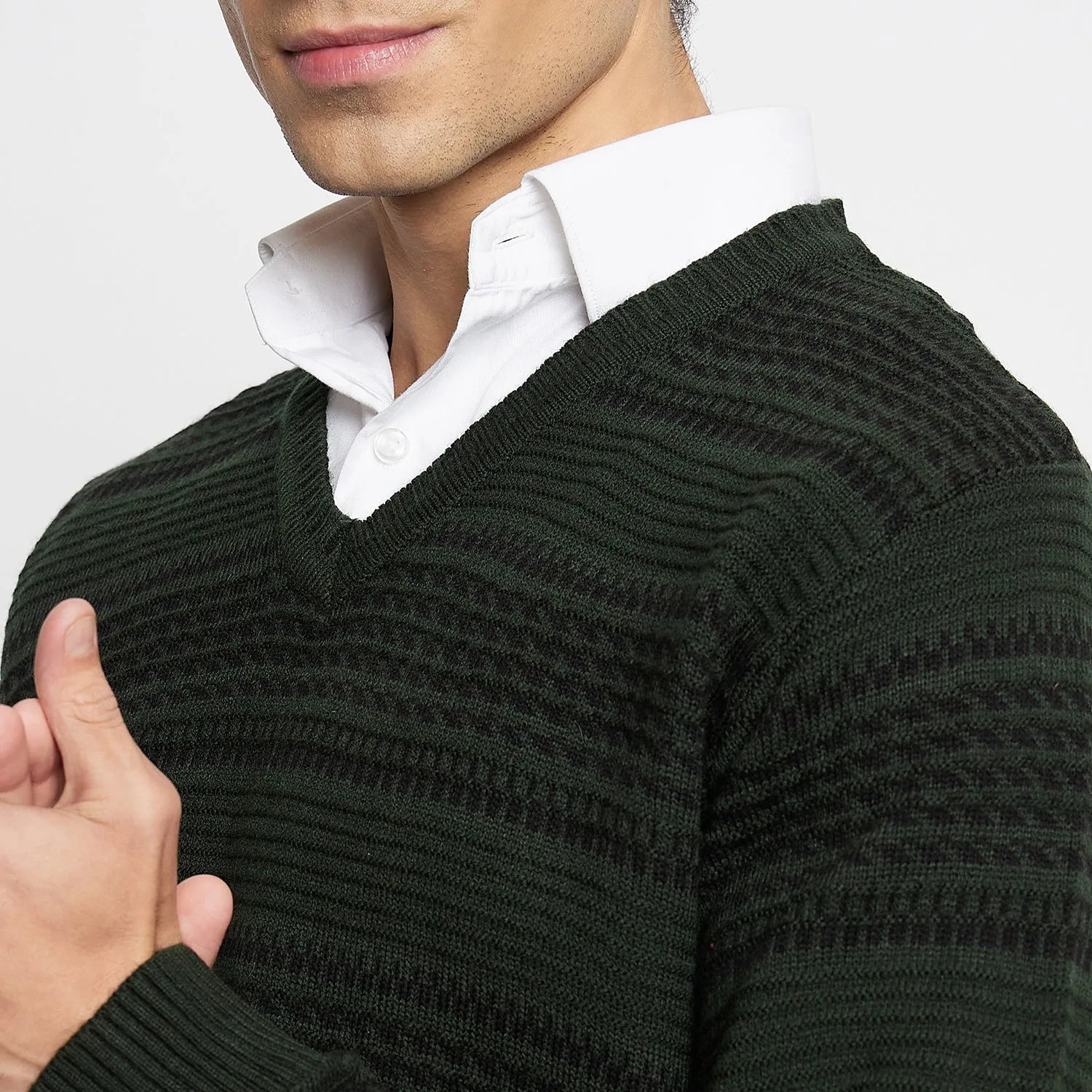 Duke Stardust Men Full Sleeve V Neck Sweater (SDS2045)