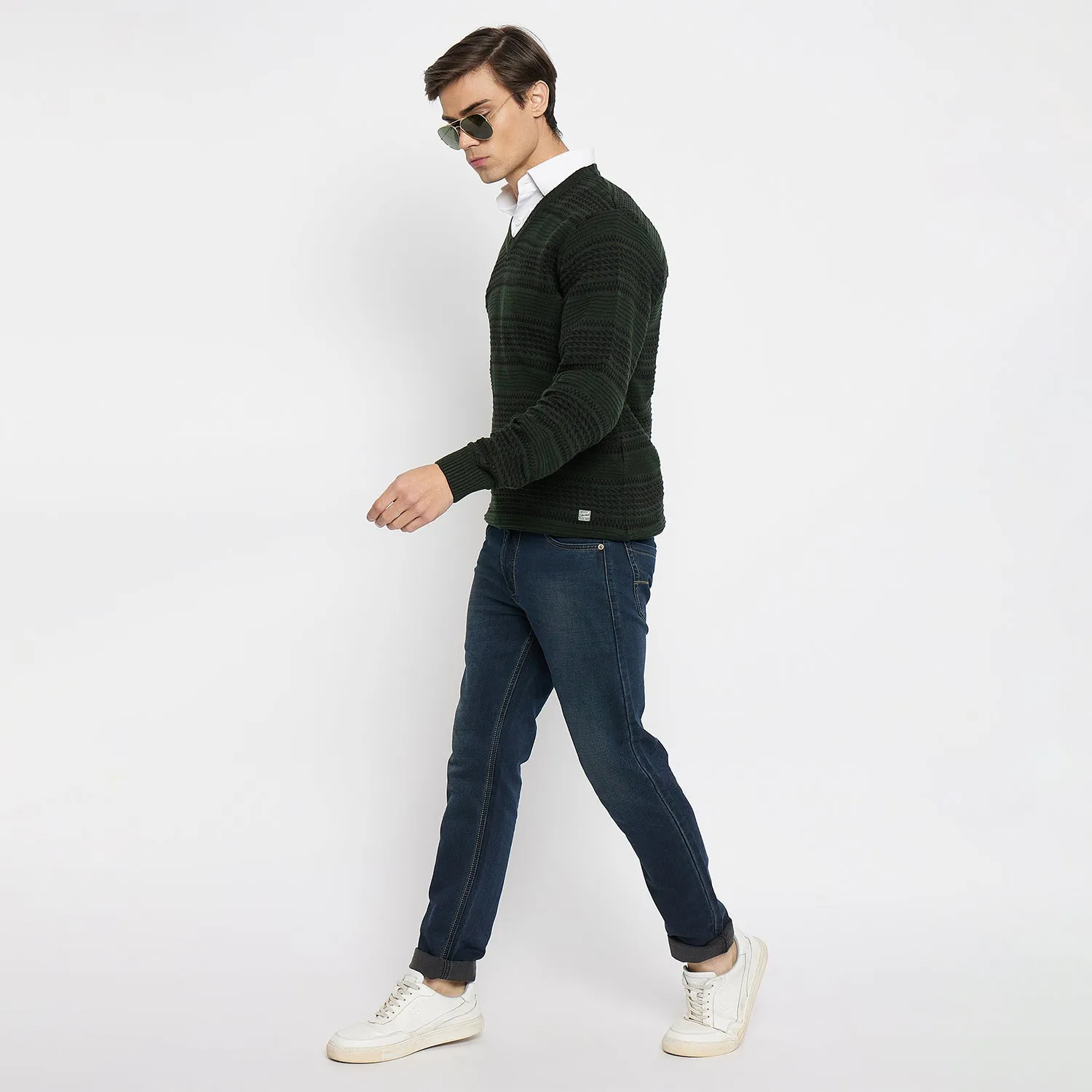 Duke Stardust Men Full Sleeve V Neck Sweater (SDS2045)