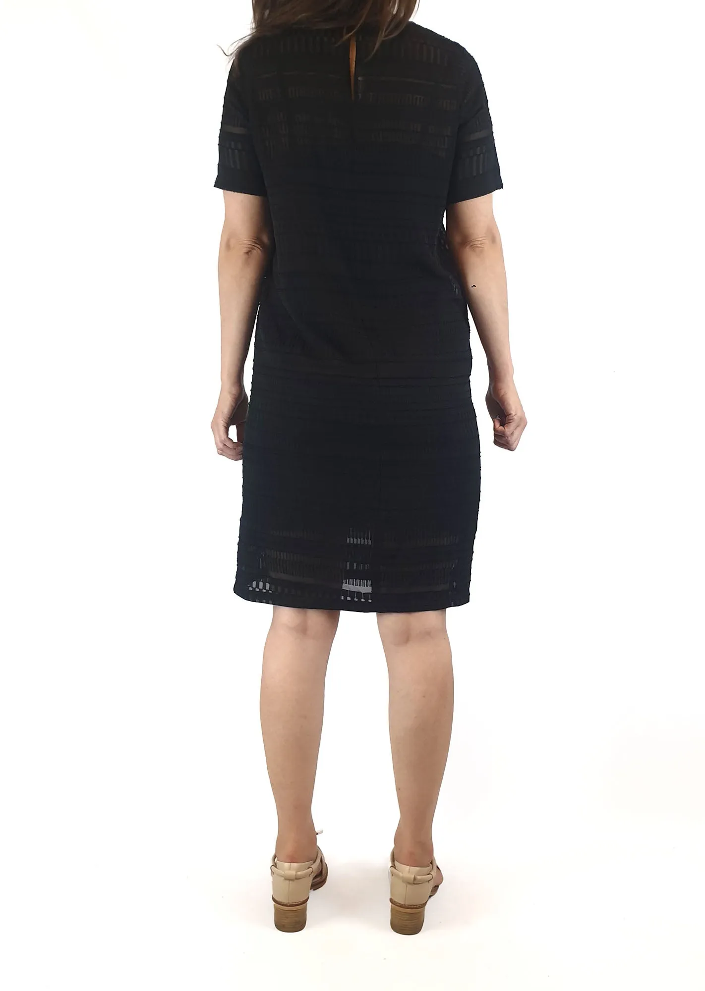 Elk black semi-sheer patterned dress size 8