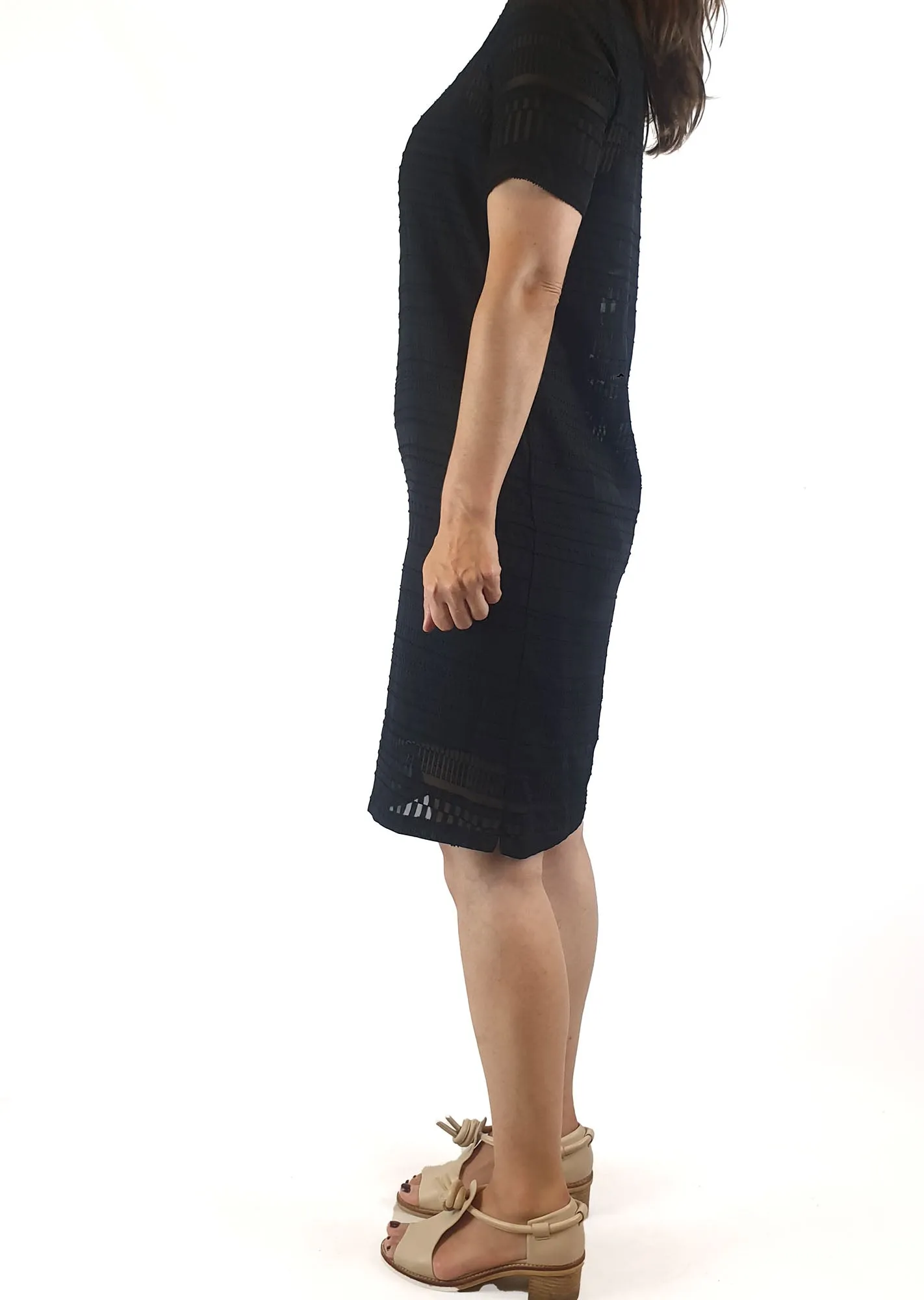 Elk black semi-sheer patterned dress size 8
