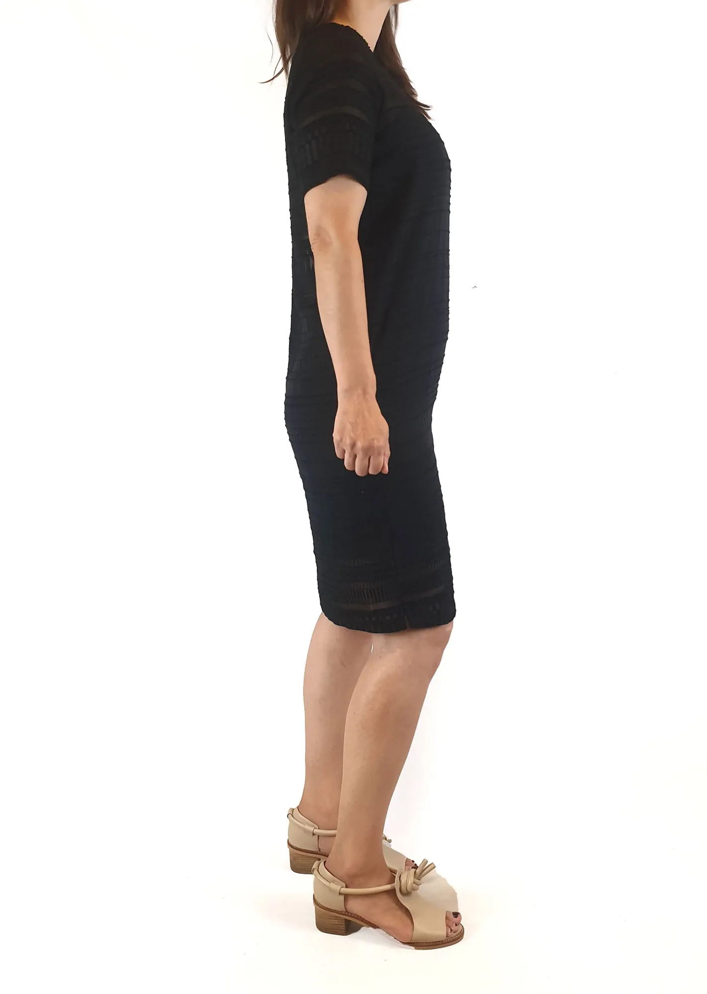 Elk black semi-sheer patterned dress size 8