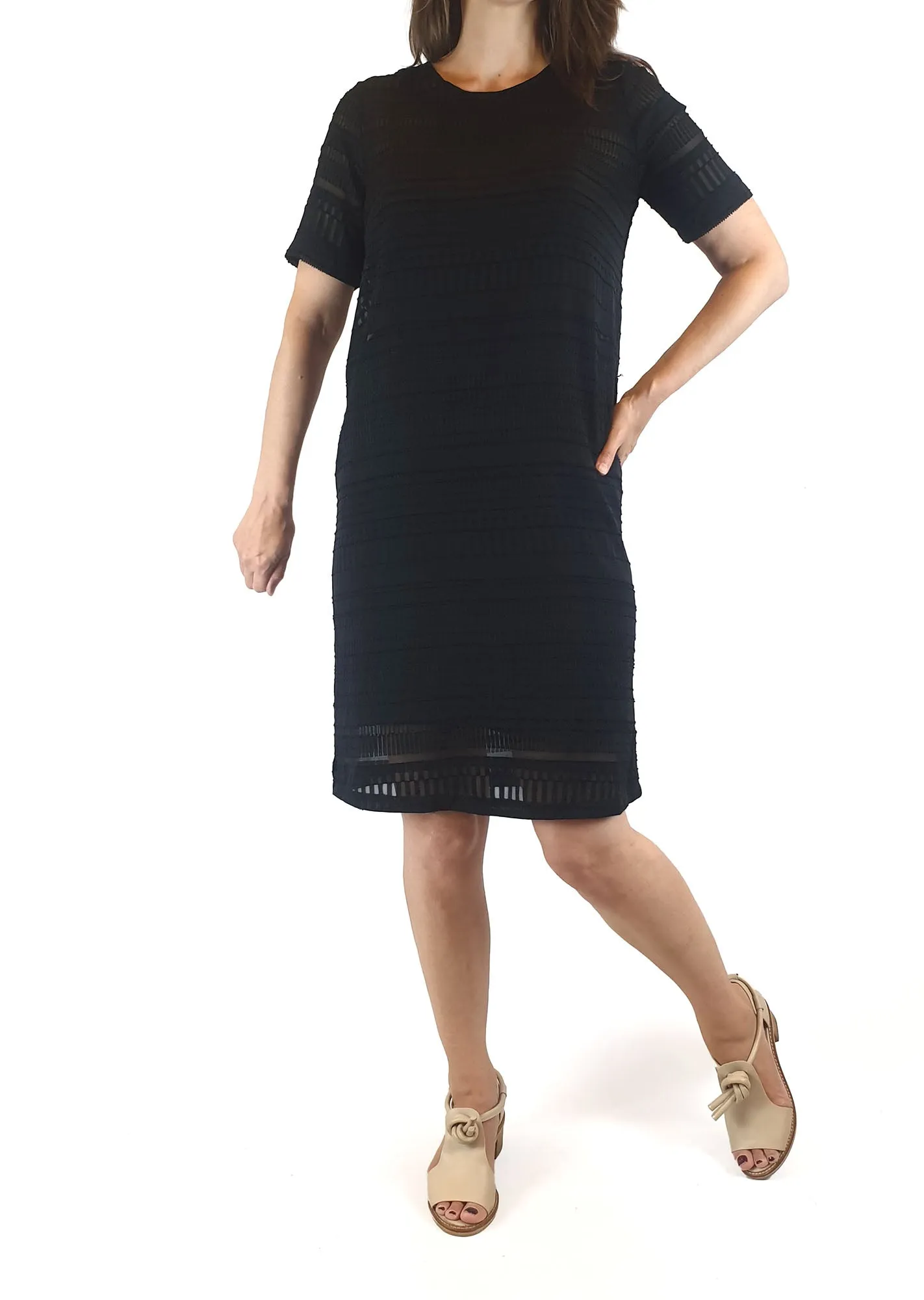 Elk black semi-sheer patterned dress size 8