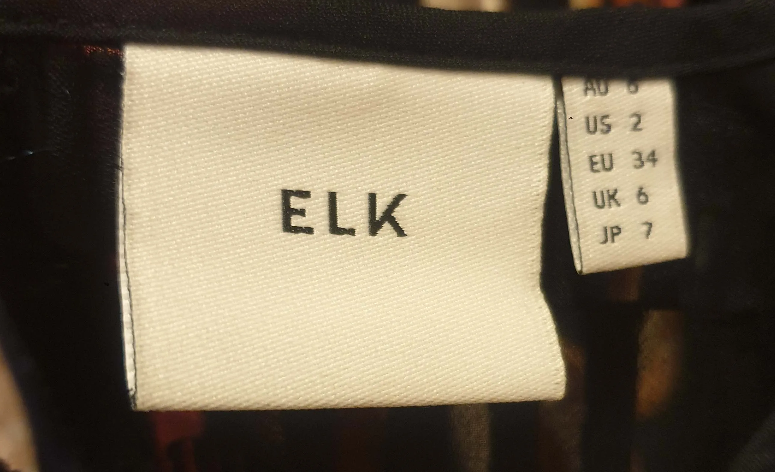 Elk black semi-sheer patterned dress size 8