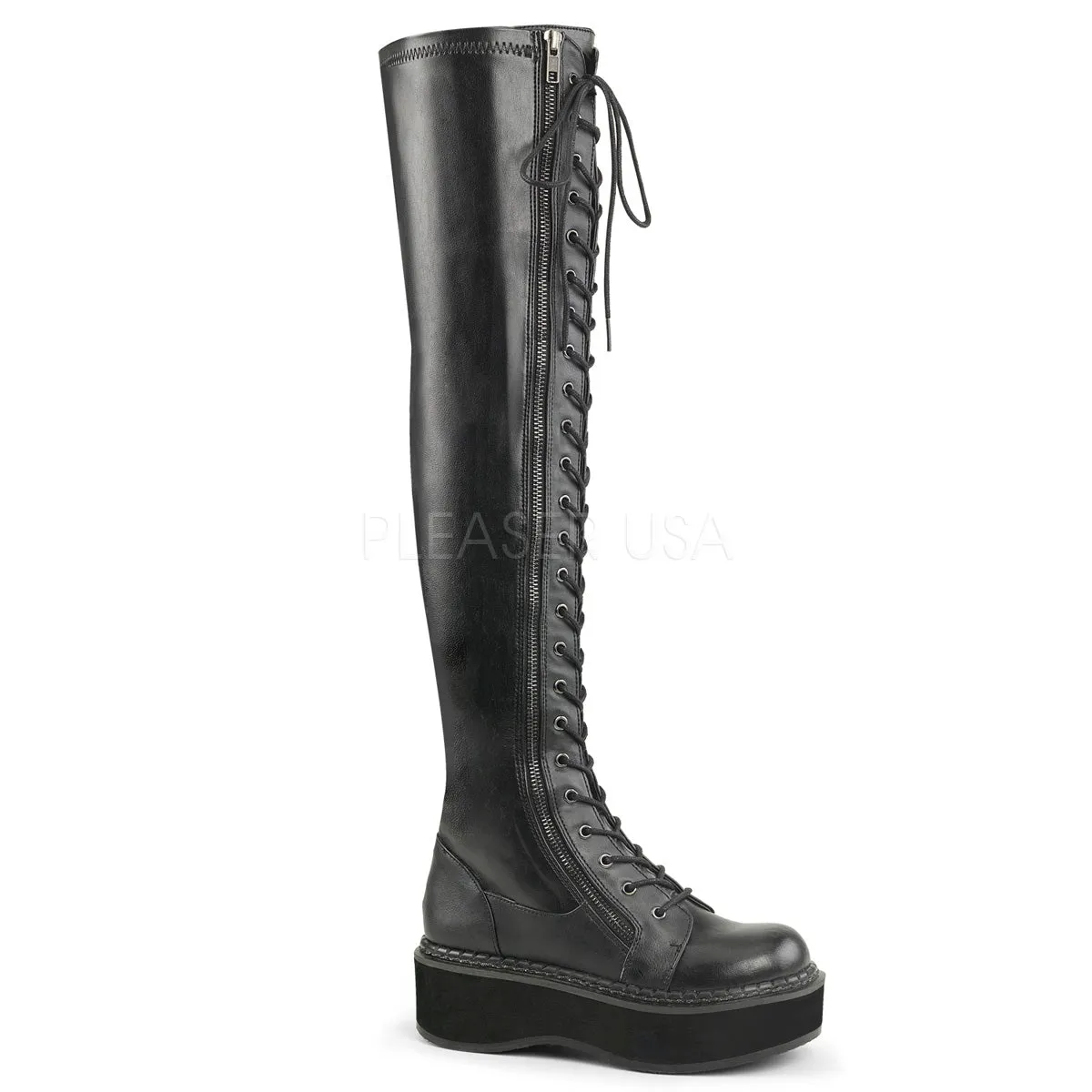 EMILY-375  Black Str Vegan Leather