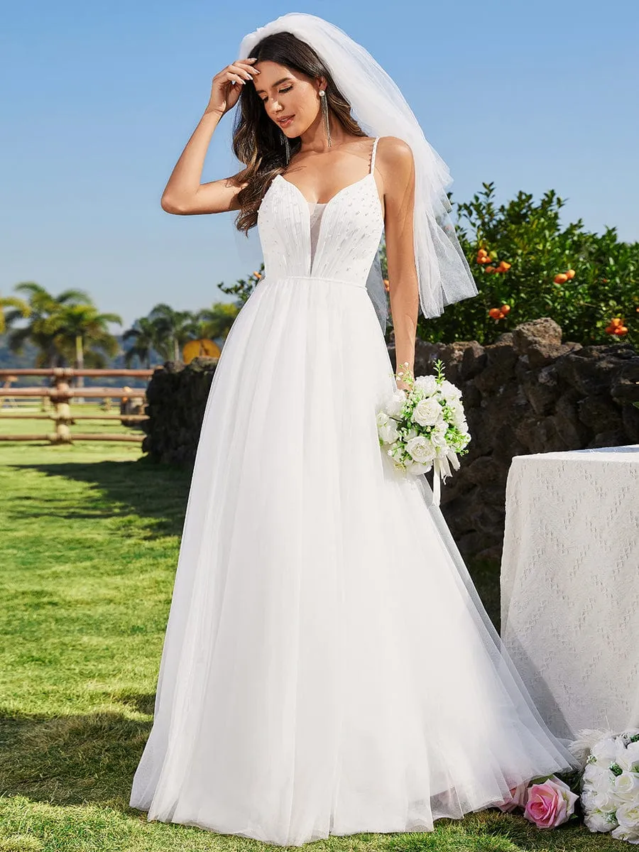 Emily ivory soft tulle beaded wedding gown s18 Express NZ wide