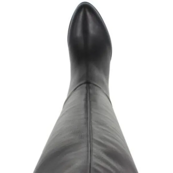ESPRIT Womens Black Over The Knee Boot Almond Toe Block Heel Zip-Up Boots 8M