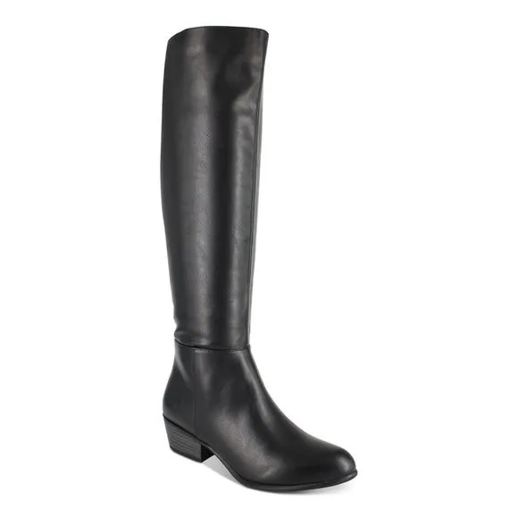 ESPRIT Womens Black Over The Knee Boot Almond Toe Block Heel Zip-Up Boots 8M