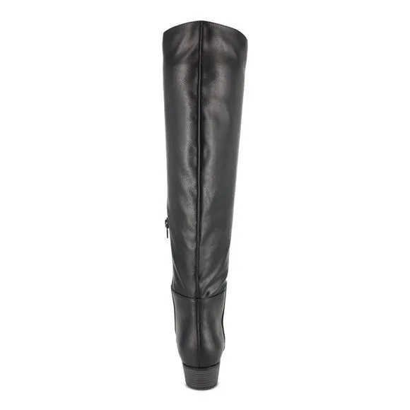 ESPRIT Womens Black Over The Knee Boot Almond Toe Block Heel Zip-Up Boots 8M