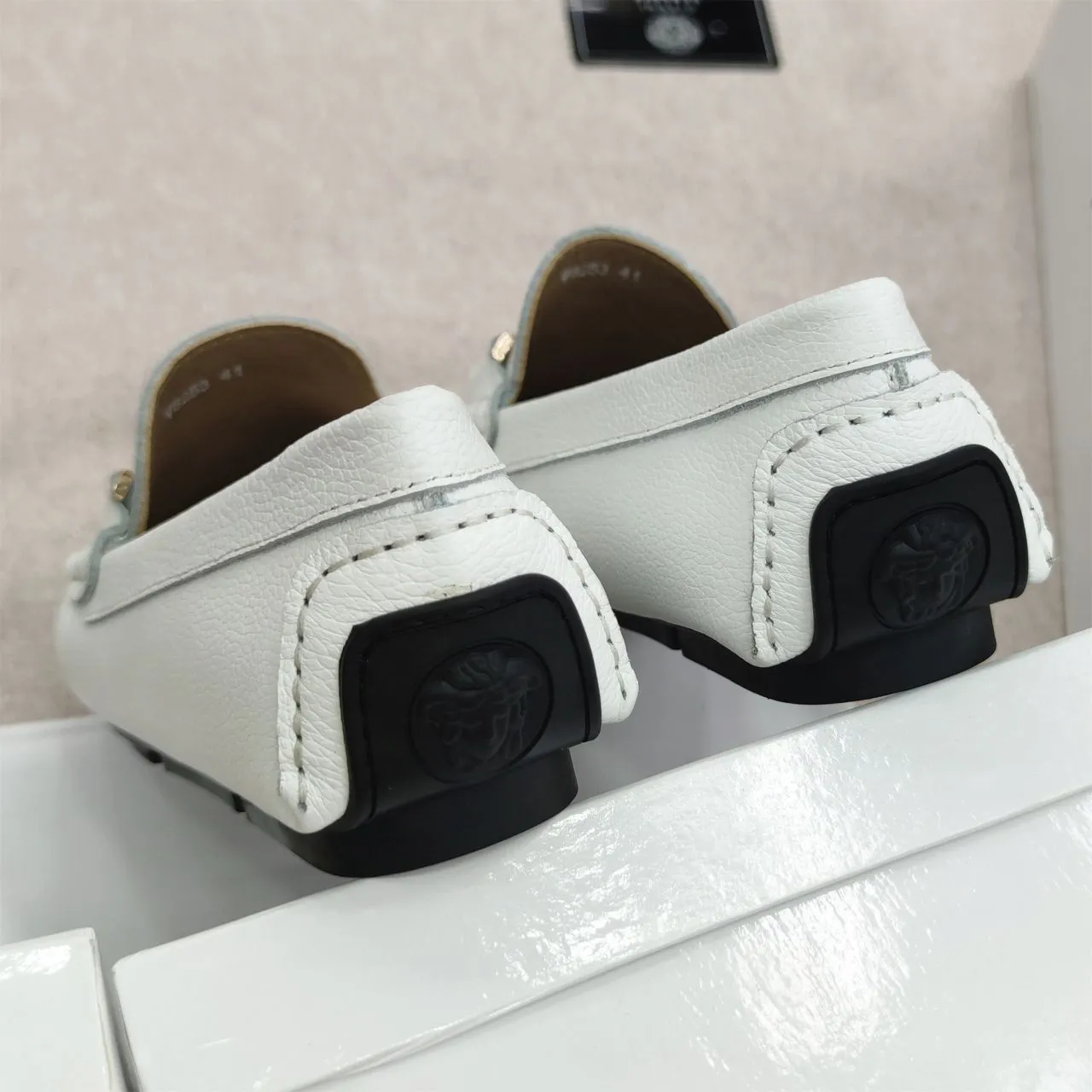 Exclusive White Signature Loafers