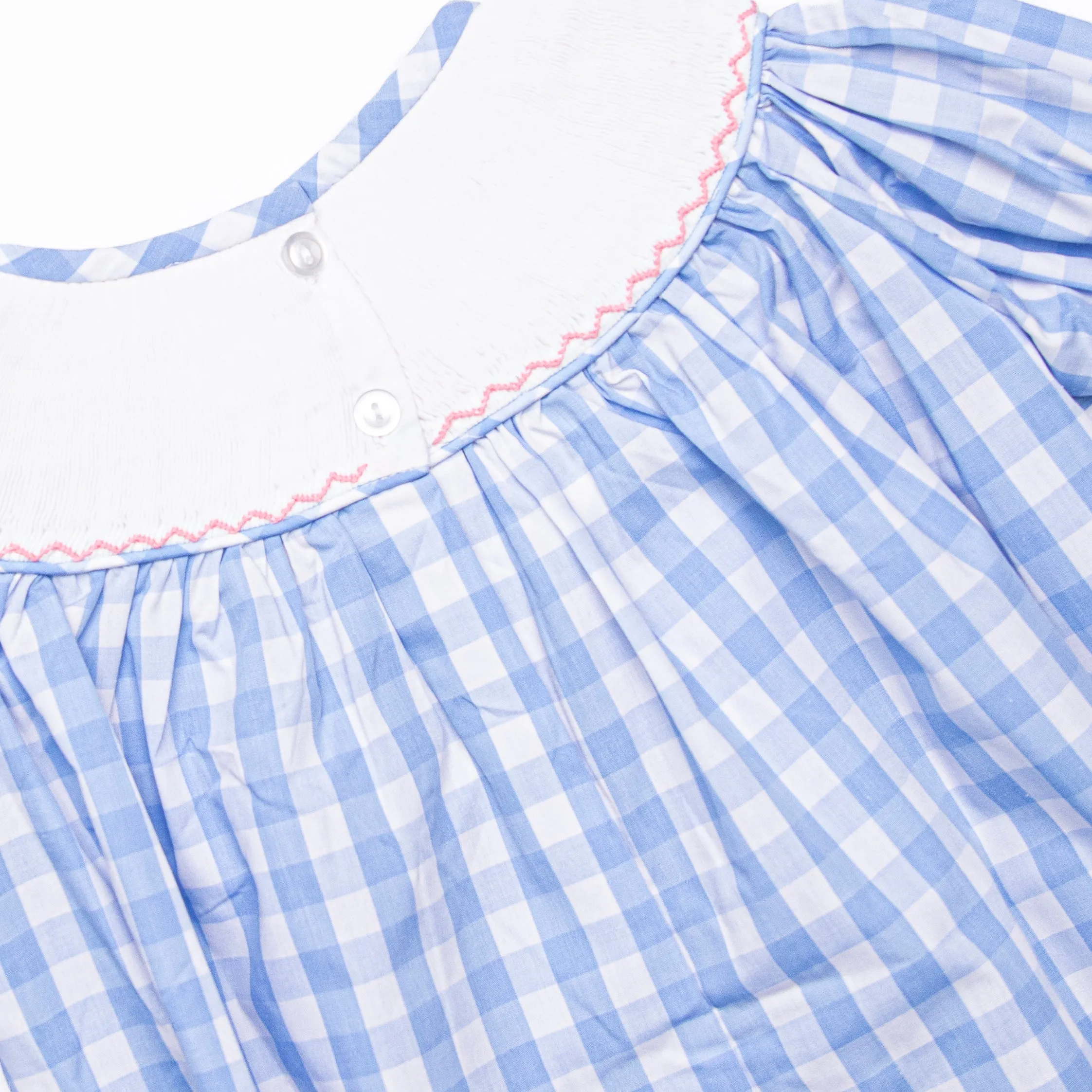 Farm Friends Smocked Bishop Dress, Blue