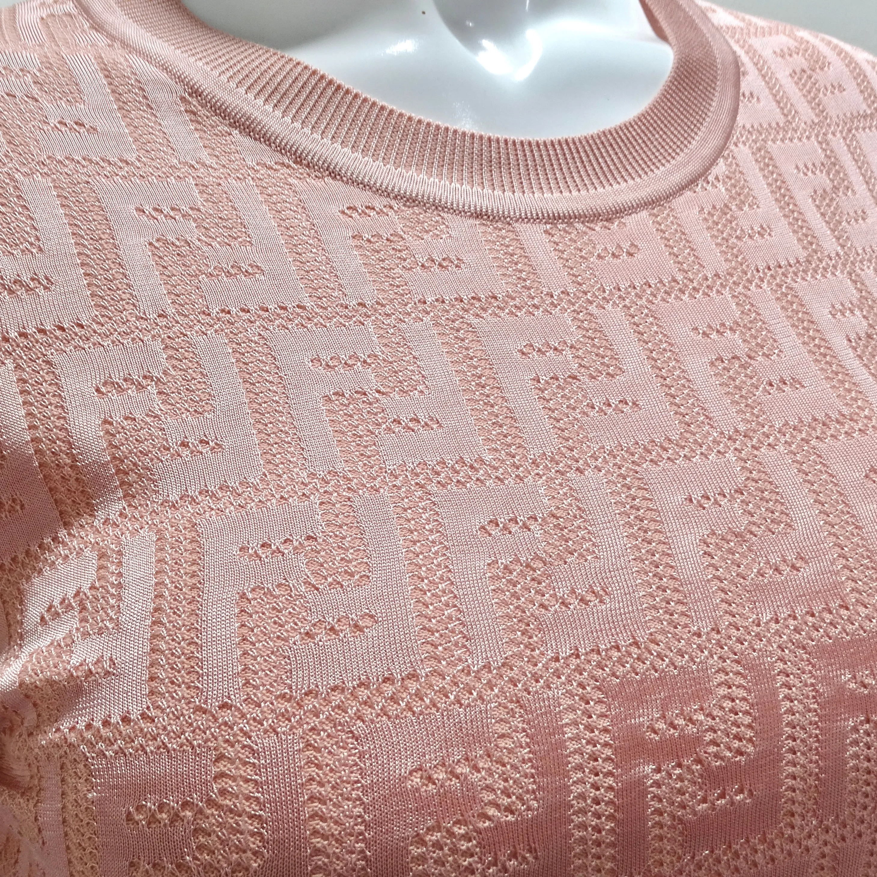 Fendi Pink Jacquard Monogram Crewneck Dress